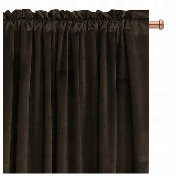 Závěs zatemňovací záclona Velur Imperial 140x250, hnědá Na Pásce