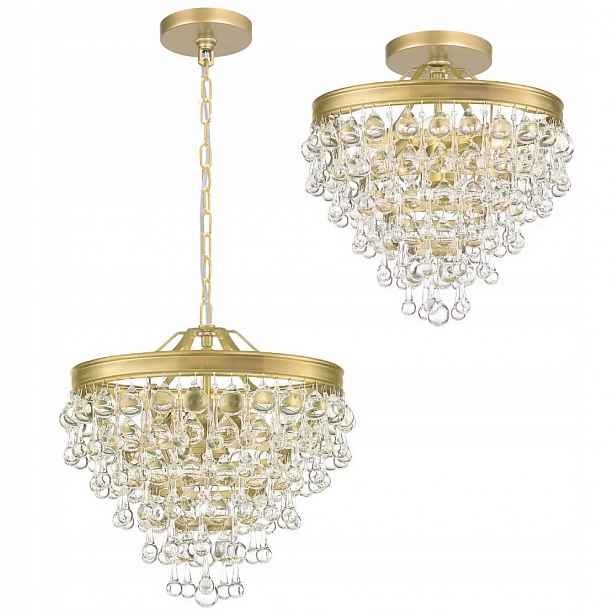 Závěsné Stropní Svítidlo Křišťálový Zlatý Lustr Glamour 3xE14 Toolight