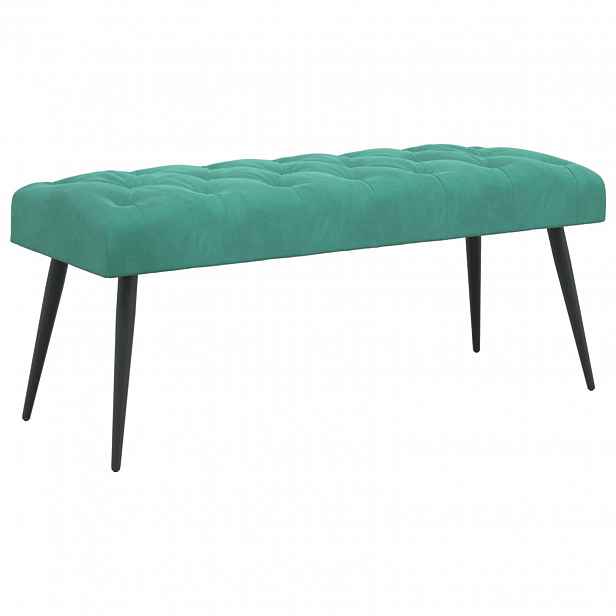 vidaXL Lavice s knoflíkovým prošíváním Tyrkysová 110 x 40 x 46 cm