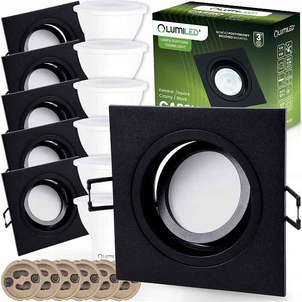 6x Halogenové podomítkové svítidlo Stropní Svítidlo Pohyblivá Led Žárovka GU10 6W