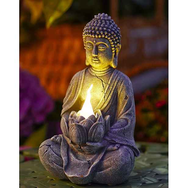 Buddhovy figurky se solárními lampami pro dekoraci obývacího pokoje, na stůl R24