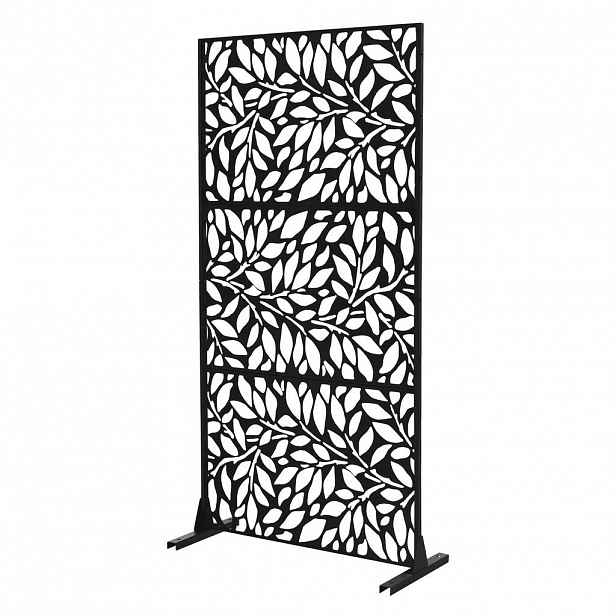 ML-DESIGN KOVOVÝ PARAVÁN Firenze 90x180 cm černý z oceli