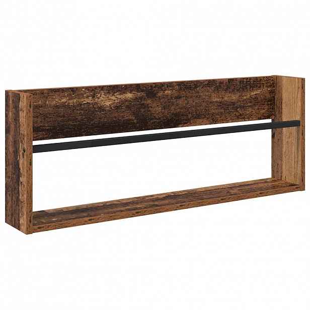 vidaXL Regál na časopisy Staré dřevo 80 x 12 x 30 cm Kompozitní dřevo
