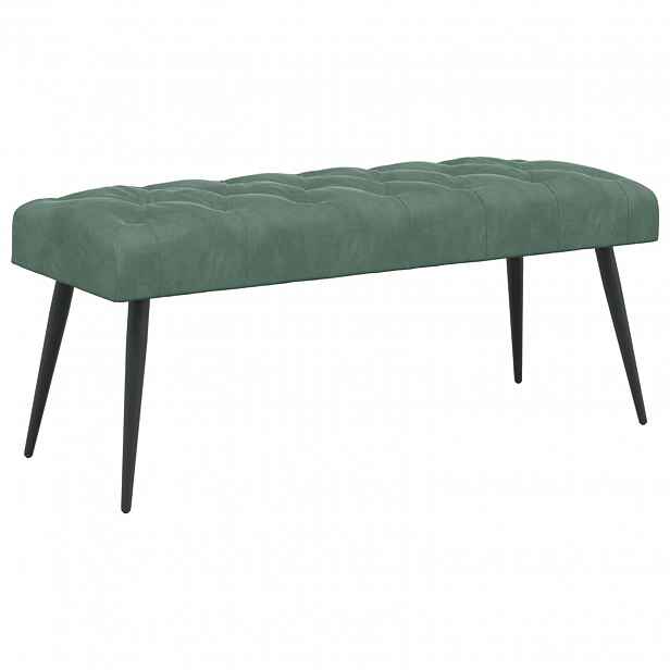 vidaXL Lavice s knoflíkovým prošíváním Mořská zelená 110 x 40 x 46 cm