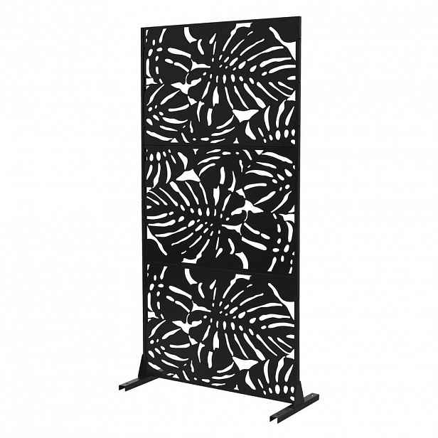 ML-DESIGN KOVOVÝ PARAVÁN Roma 90x180 cm černý z oceli