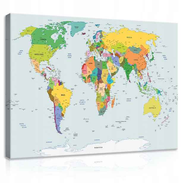 Obraz 100x75 Mapa světa Vzdělávání cestování – ideální do obývacího pokoje v boho stylu