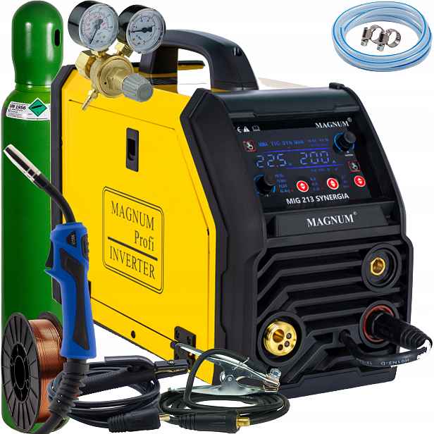 Svařovací stroj Magnum Mig 213 Synergia Mig/mag Mma Tig Flux 200A 230V SET4