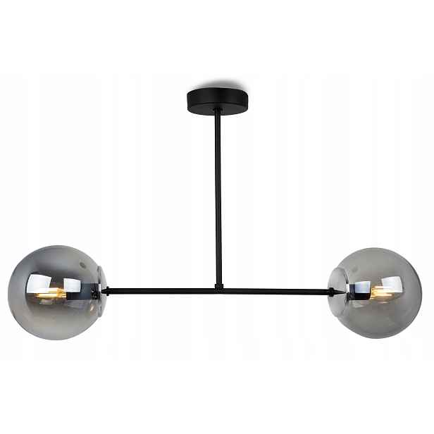 Závěsné Stropní Svítidlo Černý Lustr Skleněné Koule Moderní Loft Grafit