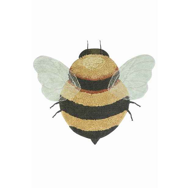 Žlutý pratelný ručně tkaný bavlněný dětský koberec 115x150 cm Bee – Lorena Canals
