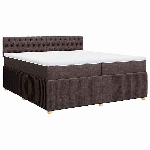 vidaXL Box spring postel s matrací tmavě hnědá 200x200 cm textil