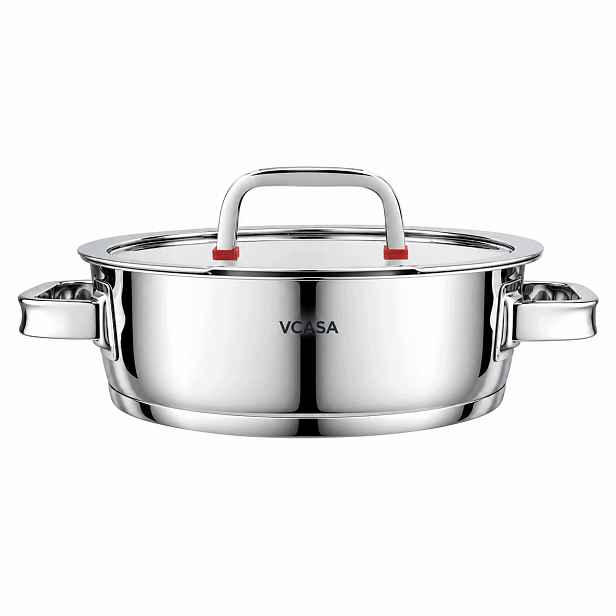Hrnec Vcasa Sierra 24 cm 2,7 L nerezová ocel 304 s víkem na cedění