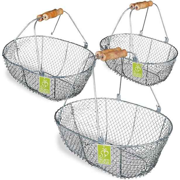 Košík drátěný, set 3 kusů
