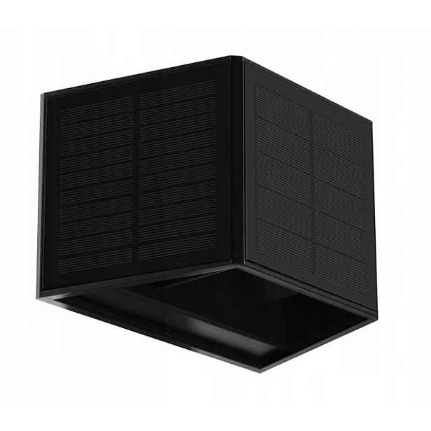 Solární Led nástěnné svítidlo Cube 3000K 50lm IP54 černé Lite