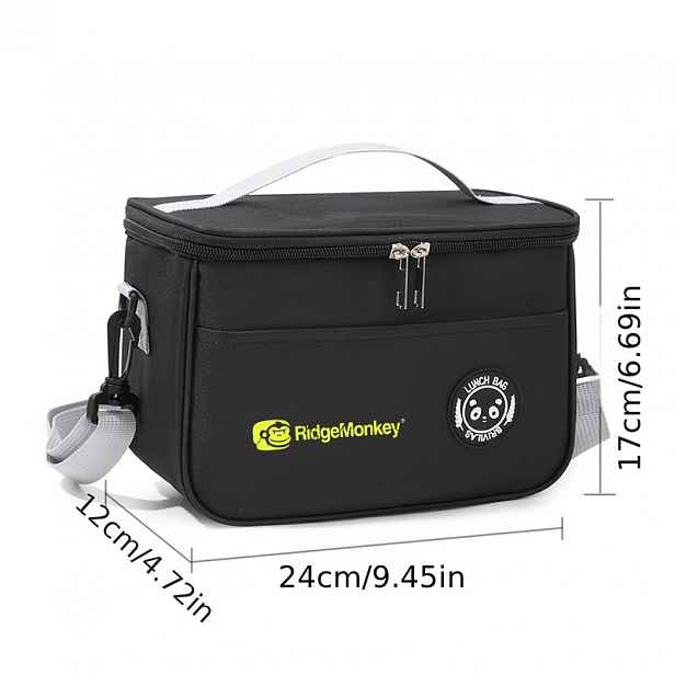 TEMU Ridgemonkey Izolovaná taška na oběd, box na oběd, taška na nákupy, uzavírání na zip, velká kapacita, crossbody design, ideální pro použití v