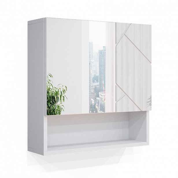Vicco KOUPELNOVÁ ZRCADLOVÁ SKŘÍŇKA Irma Bílá vysoký lesk 54 x 55 cm
