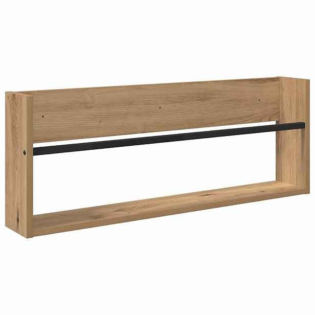 vidaXL Regál na časopisy s policí Artisanový dub 80 x 12 x 30 cm