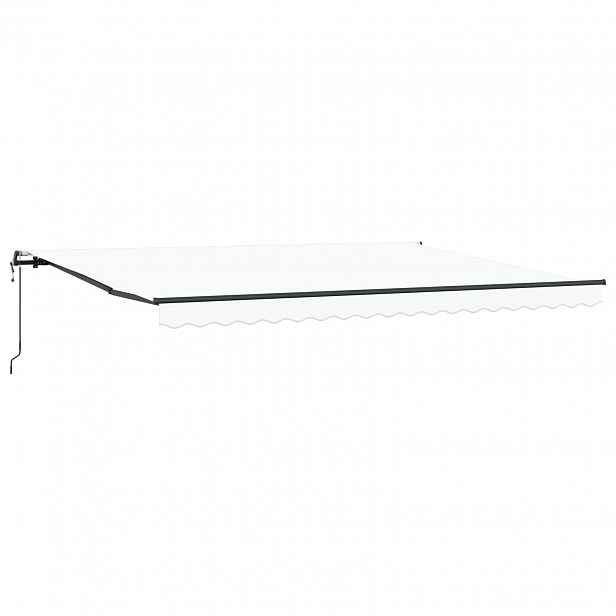 vidaXL Stahovací markýza Bílá 450 × 350 cm Látka a hliník