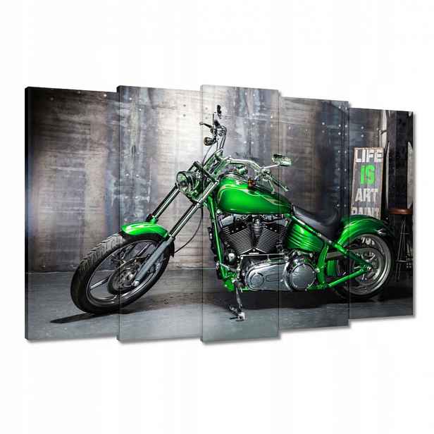 Obrazy 150x95 Zelený chopper Motocykl