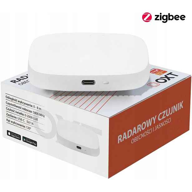 Oxt Snímač přítomnosti jasu Usb ZigBee Tuya T165