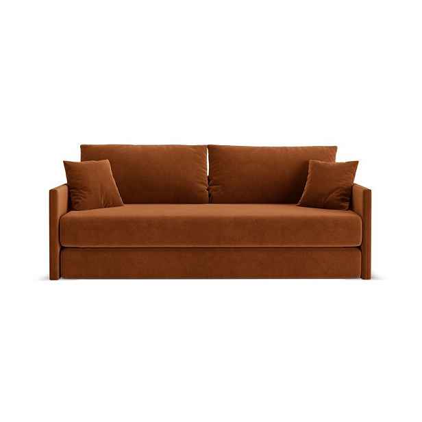 Sametová rozkládací pohovka v terakotové barvě 209 cm Shannon – Cosmopolitan Design