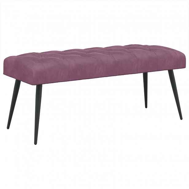 vidaXL Lavice s knoflíkovým prošíváním Fialová 110 x 40 x 46 cm Samet