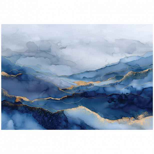 Wallarena MRAMOROVÁ abstraktní modrá fototapeta 200x140 cm