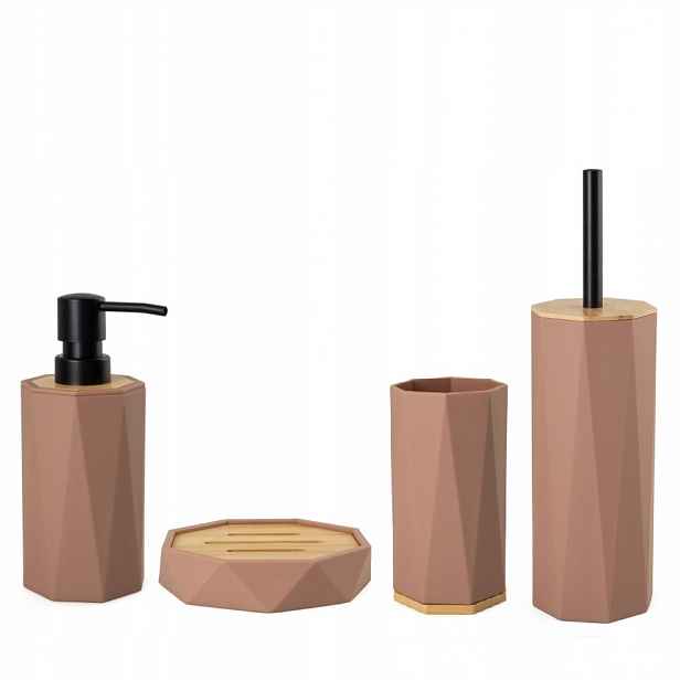 Koupelnová sada do koupelny z Abs a bambusu Pantone Mocha Mousse