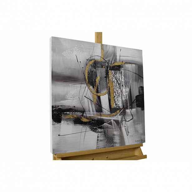 KUNSTLOFT RUČNĚ MALOVANÝ AKRYLOVÝ OBRAZ ŠEDÝ, 60/60 CM