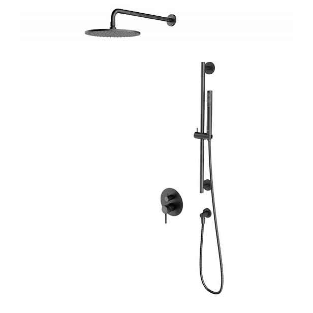 OMNIRES Y - Sprchový set s baterií pod omítku, s tělesem, průměr 25 cm, kartáčovaný grafit SYSY47GR