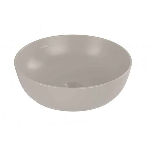 Villeroy & Boch Artis - Umyvadlo na desku, průměr 43 cm, bez přepadu, bez otvoru pro baterii, CeramicPlus, Almond 417943AM