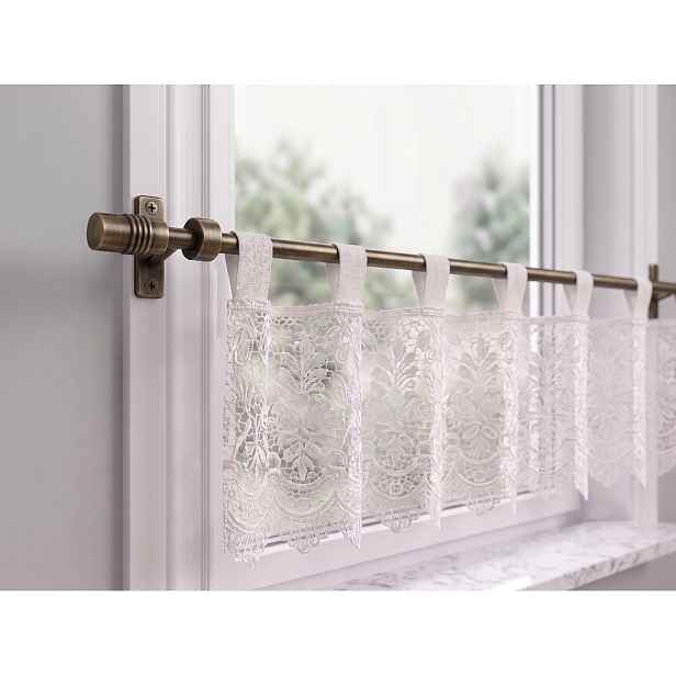 Vitrážová teleskopická kovová tyč - vitrážka 80-120 cm, 120-200 cm ROMEO antická zlatá Mybesthome Rozměr: 80-120 cm