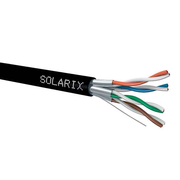 Kabel instalační Solarix CAT6a STP stíněný PE 500 m