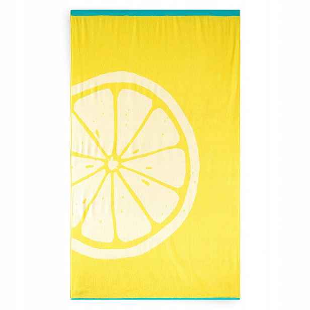 Plážový ručník Citron 100 x 160 cm žlutý velurový Polský Výrobek Zwoltex