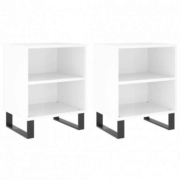 vidaXL Noční stolky 2 ks bílé vysoký lesk 40x30x50 cm kompozitní dřevo