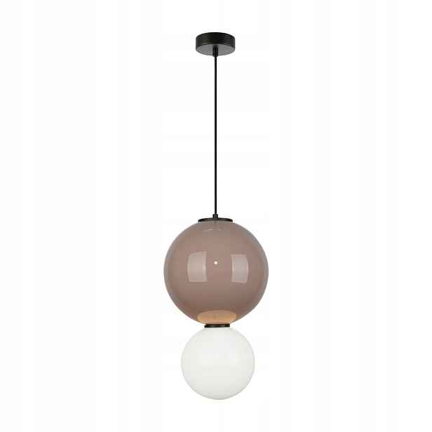 Italux Závěsná Led lampa 7W 3000K Moderní hnědo-bílá Ø25 cm