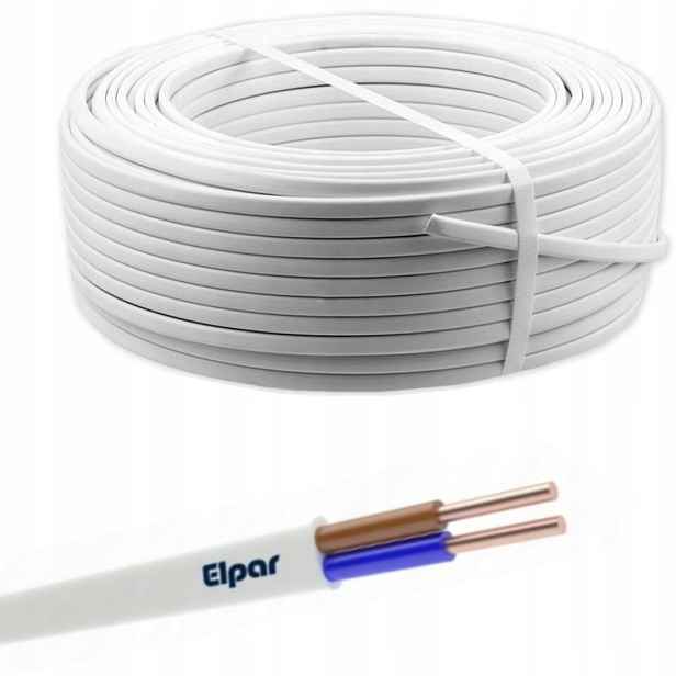 Kabel YDYp 2X1,5 450/750V plochý drát, bílý, role 100 m