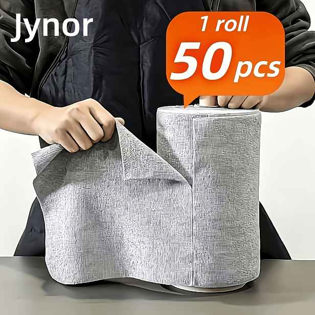 TEMU Extra velký a zesílený rolka z mikrovlákna na opakované použití - 12,50 m na roli, 50 ks, odolné pratelné kuchyňské utěrky, super savé utěrky na