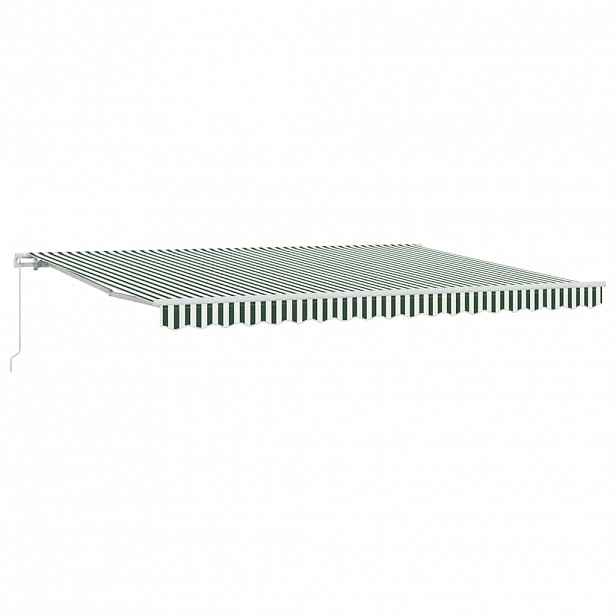 vidaXL Stahovací markýza Zelená a bílá 450 x 350 x 165 cm