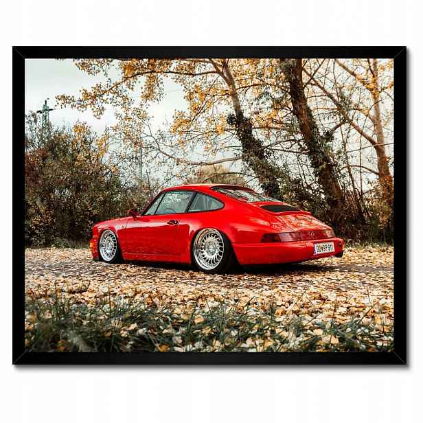 Plakáty v rámu 50x40 Červené Porsche Auto