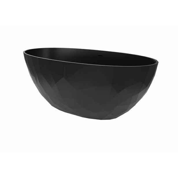 Volně stojící vana SAT Meda 167x82,3 cm litý mramor levá i pravá černá SATME1670C