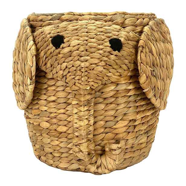 Dětský koš na hračky z vodního hyacintu v přírodní barvě ø 30x35 cm Elephant – Compactor