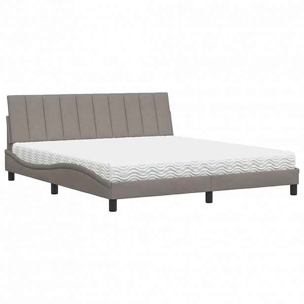 vidaXL Postel s matrací Hanko taupe 180 x 200 cm textil