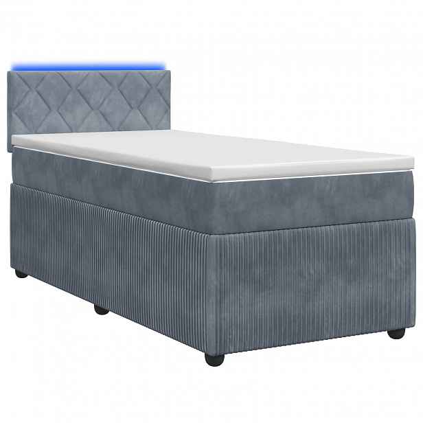 vidaXL Postel boxspring s matrací s čelo Tmavě šedá 90 x 190 cm Samet