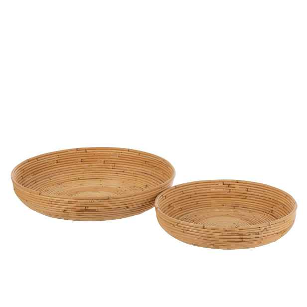 2ks přírodní ratanový podnos Rattan Boom - Ø  50*10 / Ø  40*8 cm J-Line by Jolipa