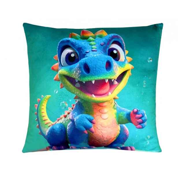 Dětský dekorační polštář Phantasy Dino, 35x35 cm