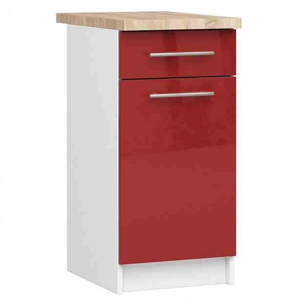 RAUMHIRSCH FURNITURE SPODNÍ SKŘÍŇKA Bílá, Červená lesklá 85/40/46