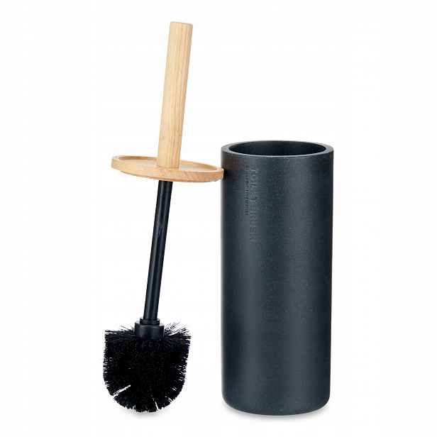 Wc Kartáč Černý Uzavřený Plastový Minimalistický 38X10 CM, Čerstvý