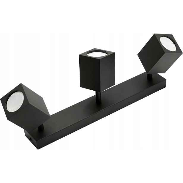 Stropní svítidlo černý nástěnný reflektor x3 Quantus III ID-6103 IdeaLED