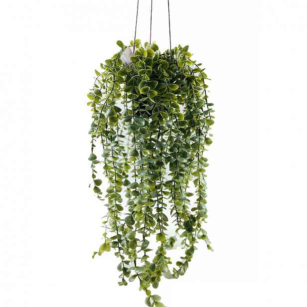 Umělá Závěsná Rostlina Senecio 60 CM Plast Závěsný Květináč