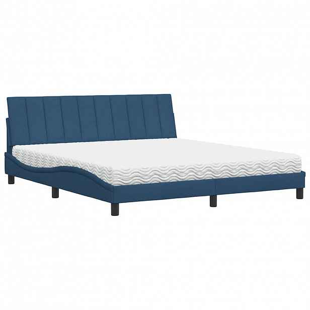 vidaXL Postel s matrací Hanko modrá 180 x 200 cm textil